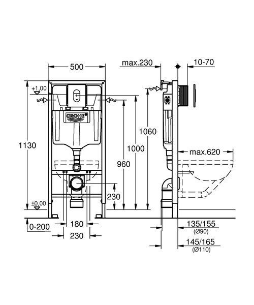 Rapid SL інсталяція для унітазу 4-в-1, монтажна висота 1,13 м Grohe 38929000 38929000 фото
