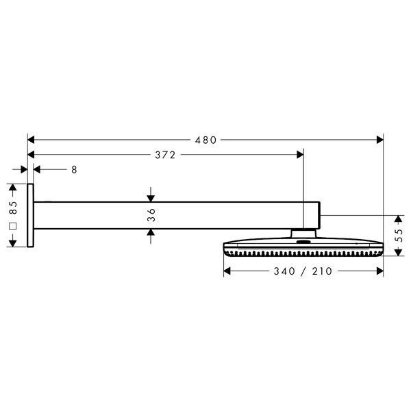 RAINDANCE ALIVE Q верхній душ 210/340мм, 2 режими, з тримачем, колір хром Hansgrohe 24550000 24550000 фото