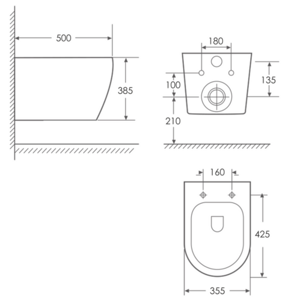 Унитаз подвесной с крышкой soft-close Volle SOLO 3.0 vortice 1310.001003 1310.001003 фото
