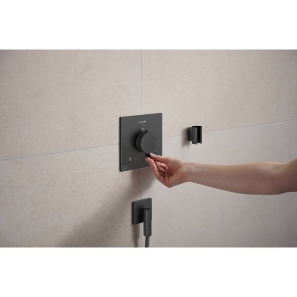 ECOSTAT COMFORT E термостат для 2х споживачів, ПМ, шліфованний чорний хром HANSGROHE 33711340 33711340 фото