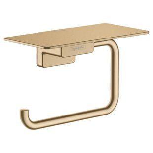 ADDSTORIS тримач туалетного паперу з полкою, колір шліфованна бронза Hansgrohe 41772140 41772140 фото