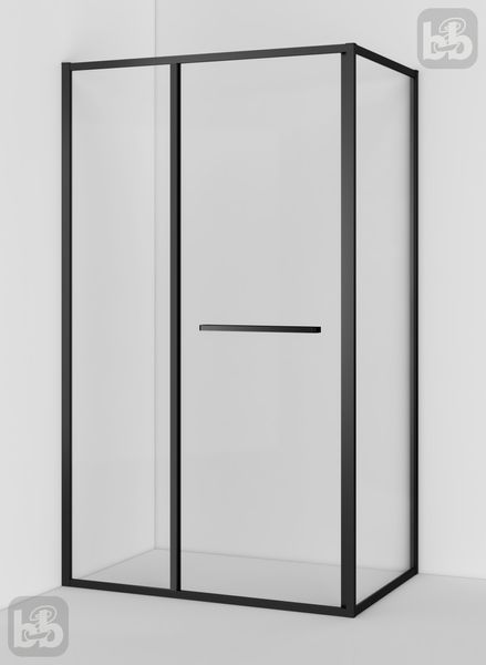 Черная Душевая кабина 80*120 Walk-In распашная без поддона Volle Cruze 1047.134704 96752 фото