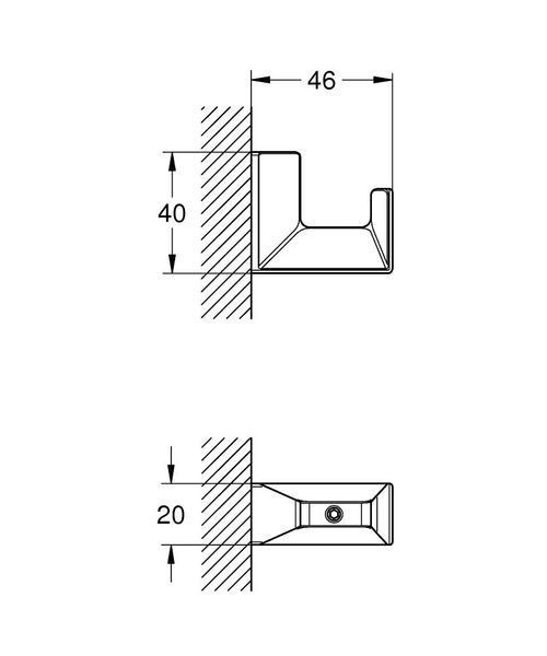 Selection Cube Гачок для халату в ванну кімнату хром Grohe 40782000 40782000 фото