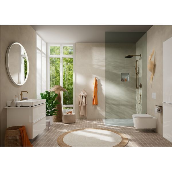 ADDSTORIS тримач туалетного паперу з полкою, колір шліфованна бронза Hansgrohe 41772140 41772140 фото