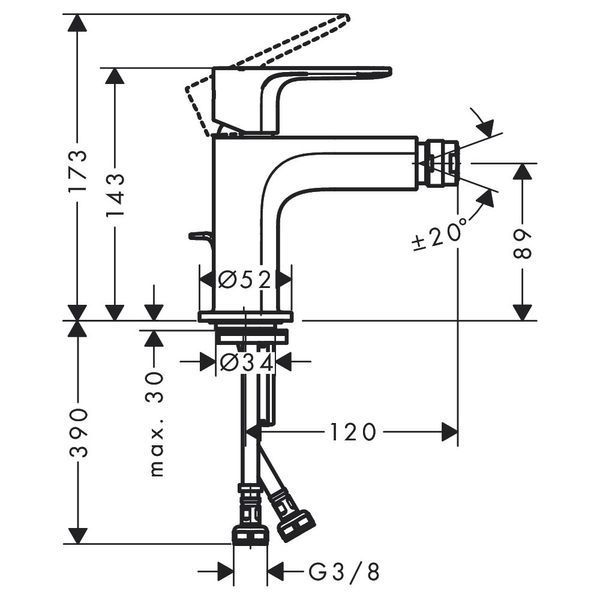 REBRIS S змішувач для біде Hansgrohe 72210000 72210000 фото