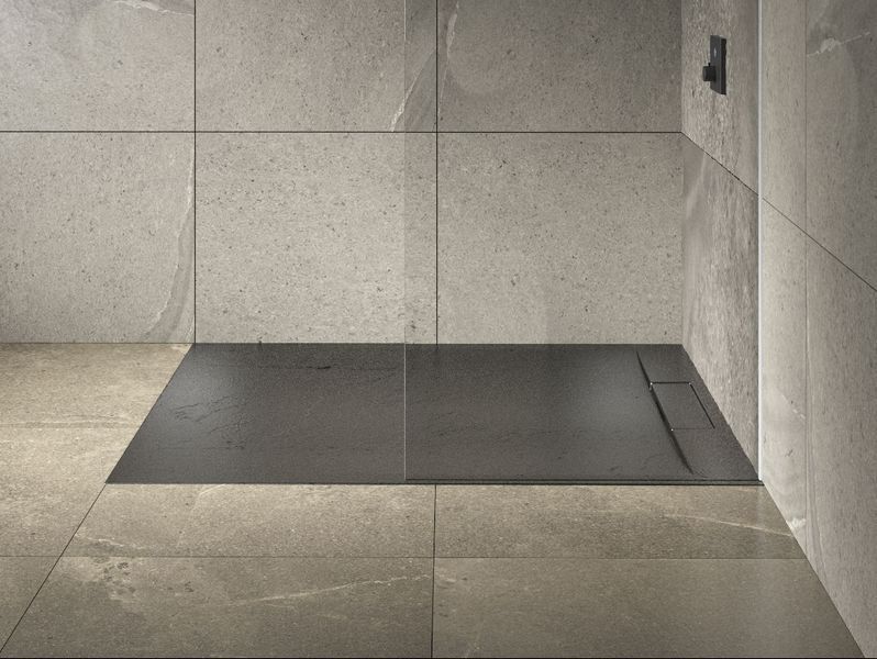 Піддон кам'яний 120*80*3 см, структура Ardesia, black DiMARCO DM4С001BL DM4С001BL фото