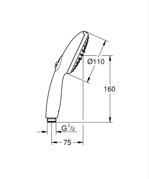 Матовий чорний Ручний душ Grohe Tempesta 110, лійка 2 режими струменя. 261612433 261612433 фото