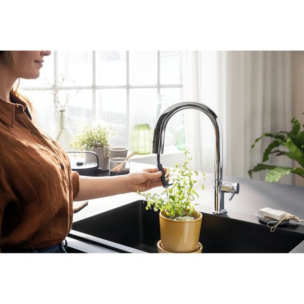 AQITTURA M91 змішувач для кухні, 210, з висувним виливом, 1jet, хром Hansgrohe 76803000 76803000 фото