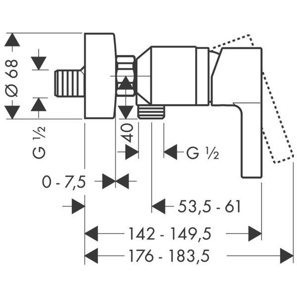 Metris S - змішувач в душову кабіну HANSGROHE 31660000 HANSGROHE 31660000 31660000 фото