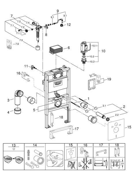 Rapid SL комплект инсталляция для унитаза 2-IN-1, монтажная высота 0.82 М Grohe 38948000 38948000 фото