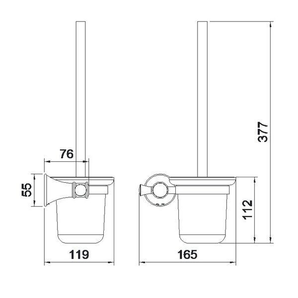 Щітка для унітазу, йоржик, на стіну, хром, IMPRESE PODZIMA LEDOVE ZMK01170126 56605 фото