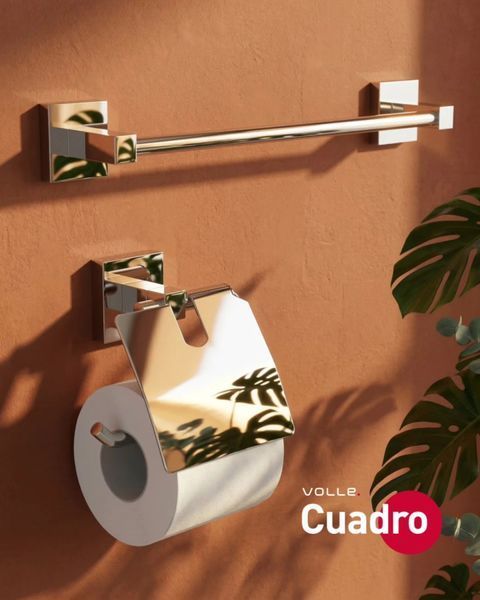 CUADRO тримач рушника, квадратна кубічна форма, хром, Volle 2536.260101 080906 фото