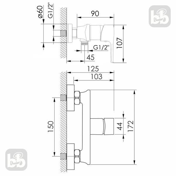 Imprese Jaro хром. Змішувач для душу: мм; 1/2; латунь. f03307301AA 84278 фото