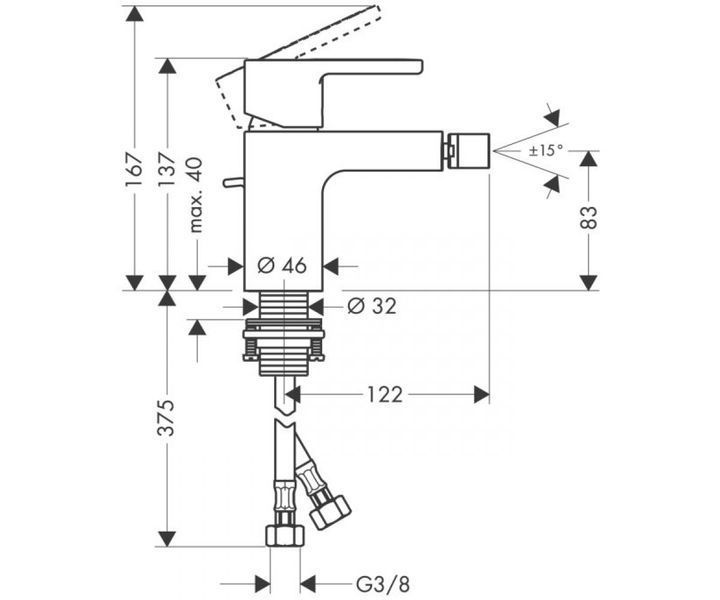 Metropol S - змішувач на біде HANSGROHE 14262000 HANSGROHE 14262000 14262000 фото