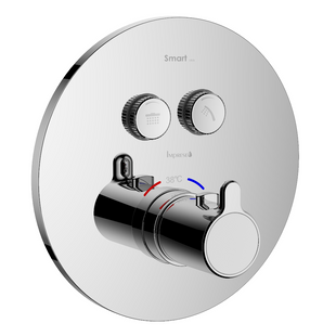 Змішувач - Термостат прихованого монтажу, 2 виходи, кнопки, хром. Imprese SMART Click ZMK101901237 82171 фото