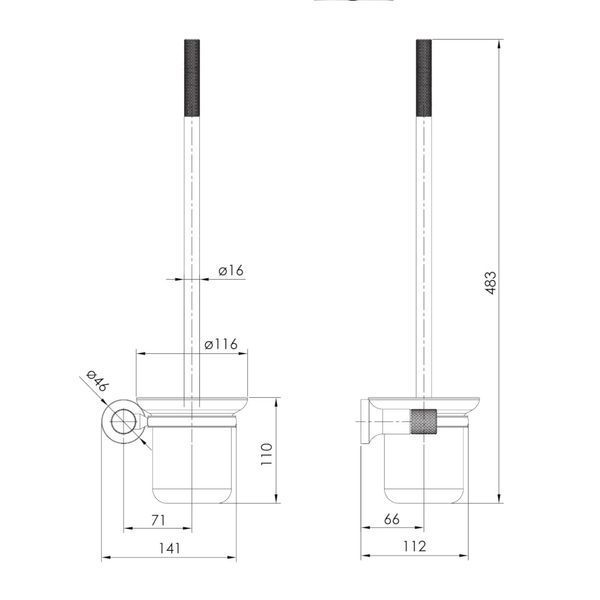 Щітка-йоржик для унітазу, на стіну: латунь-скло, хром. Imprese BRENTA ZMK071901260 71205 фото
