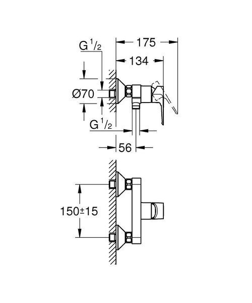 Змішувач для душу Grohe BauLoop New, хром 23634001 23634001 фото