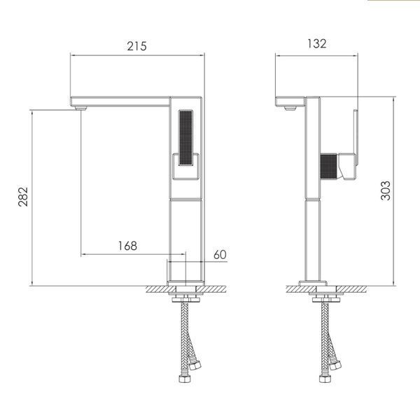Золотий змішувач для умивальника, високий, шампань, IMPRESE DEIRA ZMK112009011 75841 фото