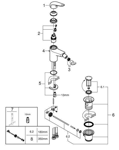 Euroeco смеситель для биде хром Grohe 23263001 23263001 фото
