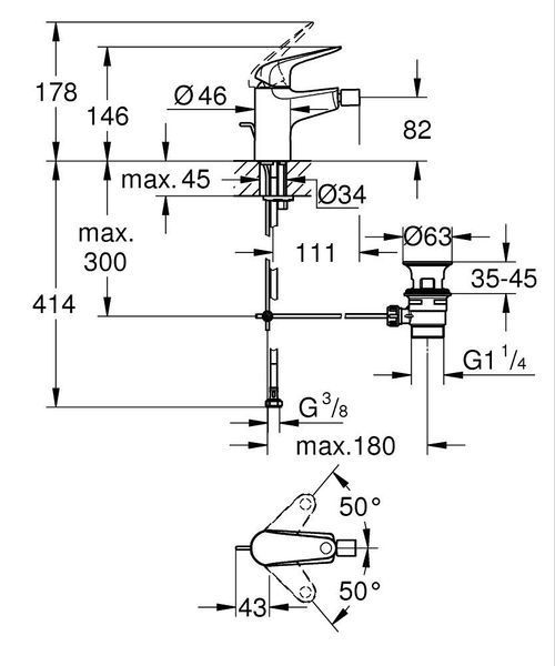 Euroeco смеситель для биде хром Grohe 23263001 23263001 фото