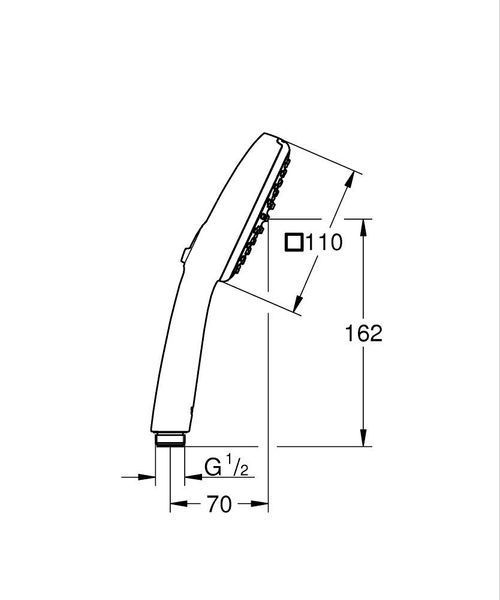 Ручной душ Grohe New Tempesta Cube 110, лейка 2 режима струи, хром 26746003 26746003 фото