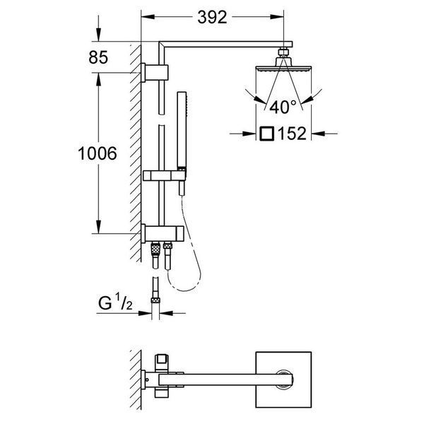 Euphoria Cube Душова система GROHE 27696000 27696000 фото