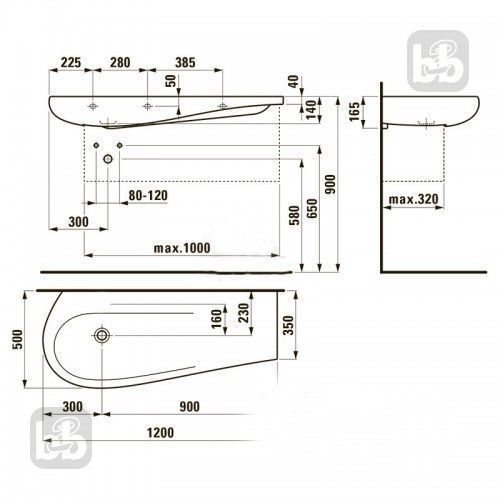 Меблевий Умивальник 120х50см, Laufen ALESSI ONE H8149744001091 H8149744001091 фото