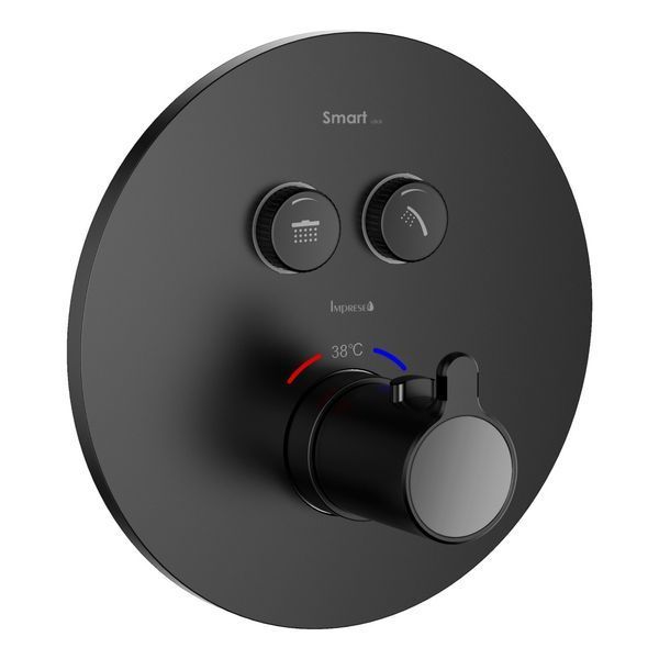 Imprese Smart Click черный матовый. Душевая система с термостатом, скрытый монтаж, кнопки. SET20260803 SET20260803 фото