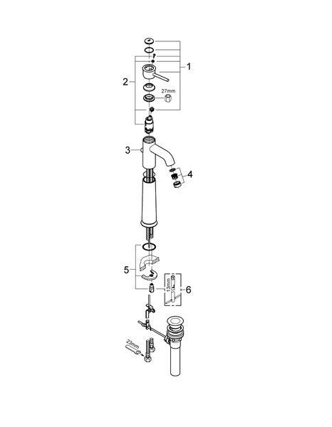 Высокий Смеситель для умывальника Grohe BauClassic XL-Size, хром 32868000 32868000 фото