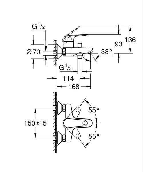 Euroeco смеситель для ванны хром Grohe 32743001 32743001 фото