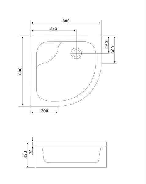 TISZA MELY душова кабіна 80*80*200см, на глибокому піддоні, профіль білий, скло Zuzmara EGER 599-186 599-186 фото