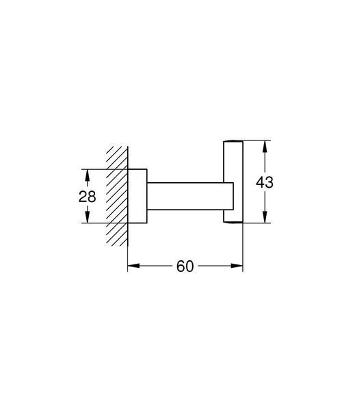 Essentials Cube Гачок в ванну хром Grohe 40511001 40511001 фото