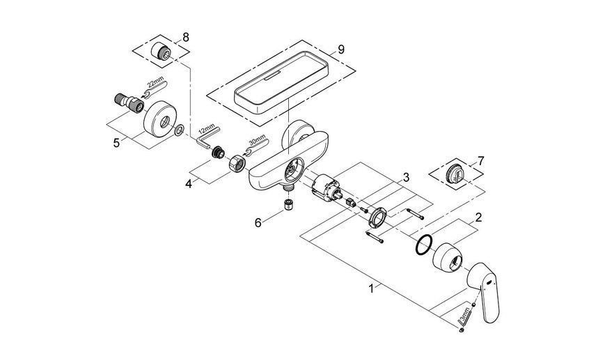 EUROSMART Cosmo Змішувач для душу GROHE 32837000 32837000 фото