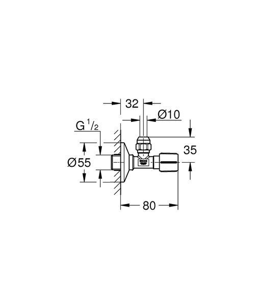 Матовий чорний Кутовий вентиль 1/2&Prime; Grohe 22074KF0 22074KF0 фото
