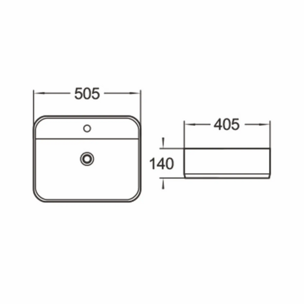 Накладний умивальник раковина 50x40 см Imprese I-form с06010603-50 93454 фото