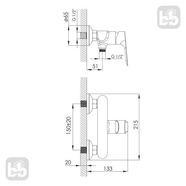Матовый черный Смеситель для душа Imprese Kucera f03303410AA 93538 фото