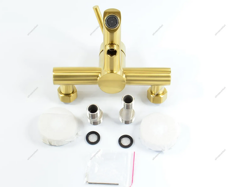 Золотий Змішувач для ванни, ручка стік, cepillado oro, Volle Cruze 1547.030115 1547.030115 фото