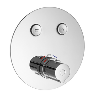 Змішувач з термостатом прихованого монтажу, 2 виходи, кнопки, хром, IMPRESE CENTRUM VRB-15410Z 76929 фото