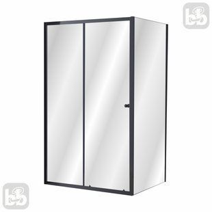 Черная Душевая кабина 120 х 80 раздвижная, стекло прозрачное 6мм, Imprese VALTICE New i51185 95146 фото