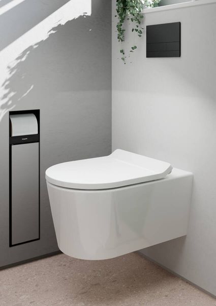 ELU PURA S унітаз підвісний 54*36,6см AquaHelix Flush, HygieneEffect, в комплекте з сиденням Slim з функцією SoftClose and QuickRelease HANSGROHE 62025450 62025450 фото