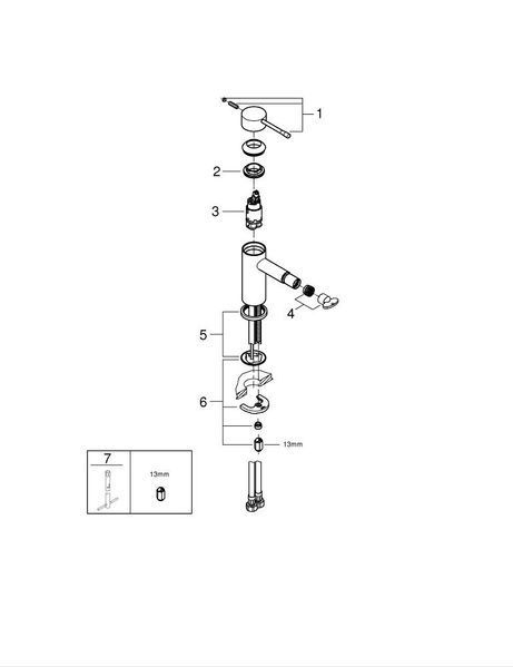 Essence матовый черный смеситель для биде Grohe 24395KF1 24395KF1 фото