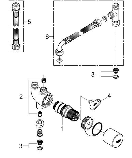 Термостат Grohe Grohtherm Micro для установки під умивальник, хром 34487000 34487000 фото