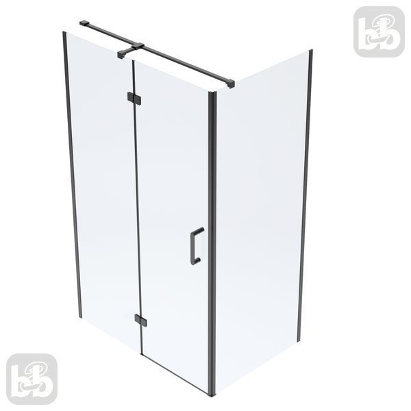 Черная Душевая кабина 120*80 Walk-In распашная без поддона Volle SOTA 1038.134603 83727 фото
