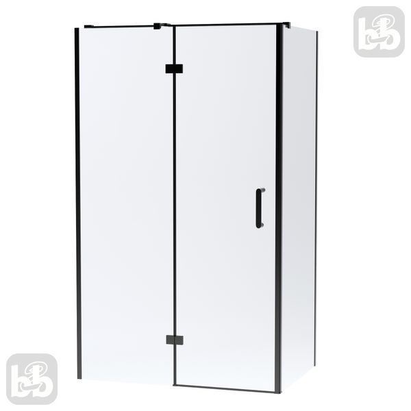 Черная Душевая кабина 120*80 Walk-In распашная без поддона Volle SOTA 1038.134603 83727 фото