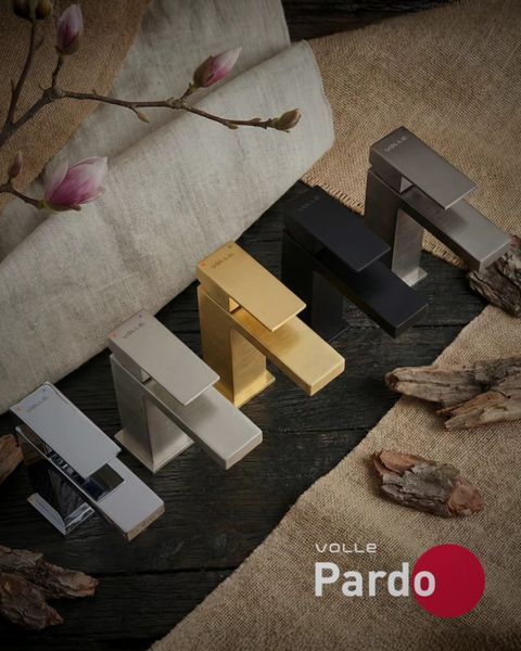Золотий Змішувач для умивальника, квадратний кубічний, cepillado oro, Volle Pardo 1548.010115 1548.010115 фото