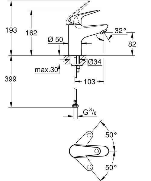 Euroeco змішувач для умивальника Grohe 32734001 32734001 фото