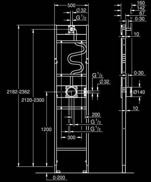 Інсталяція для установки душової системи Grohe Rapido Shower Frame Mono 1039939990 1039939990 фото