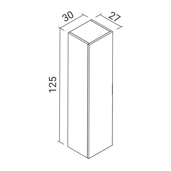 MORETTA пенал підвісний 125*30*27см, black DiMARCO DM06E005BK DM06E005BK фото