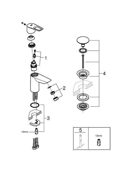 BauLoop смеситель для умывальника раковины Grohe 23878001 23878001 фото