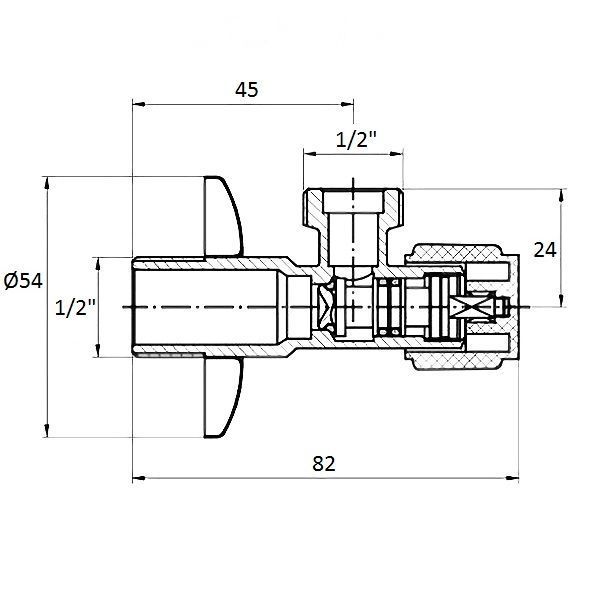 Кутовий вентиль G1/2-G1/2 Imprese AV01 63176 фото